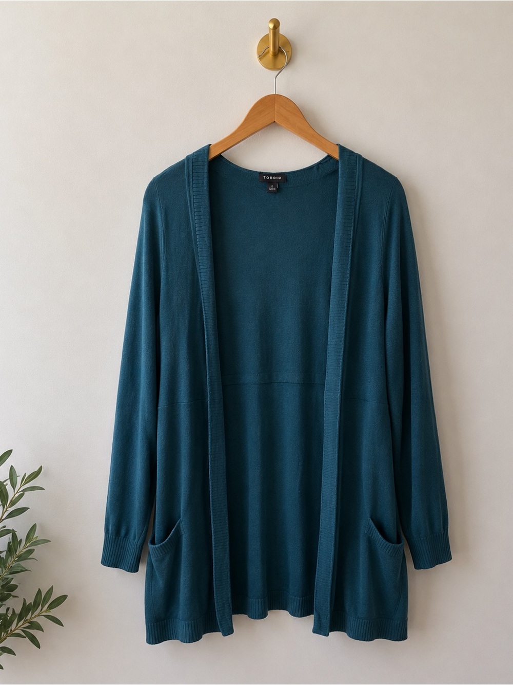 Torrid Teal Hooded Lightweight Knit Cardigan 0X